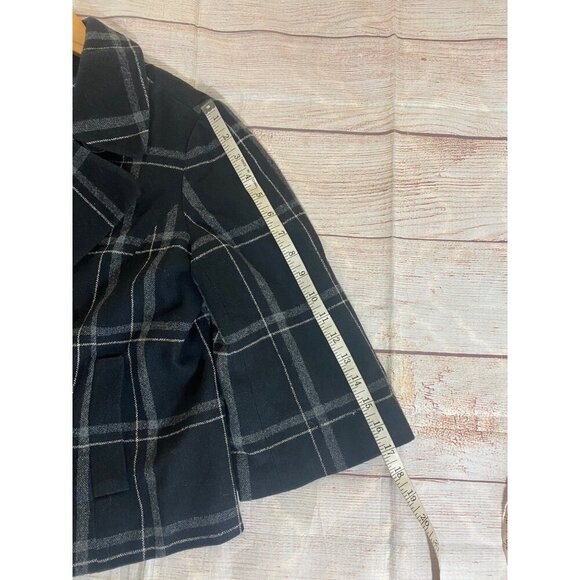 Banana Republic Women's Wool Blend Plaid Crop Short Sleeve Coat - Small - Picture 12 of 16